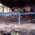 Logs on the bench ready to be processed